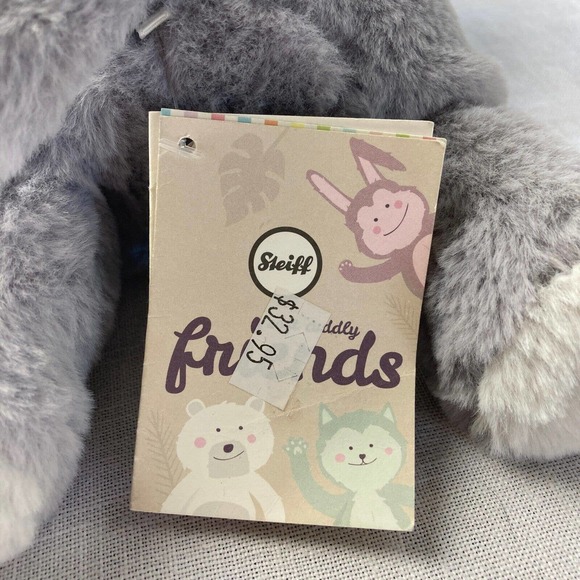 Steiff Soft Cuddly Friends ELNA ELEPHANT 064074 Stuffed Animal Plush Button Ear - Picture 10 of 13